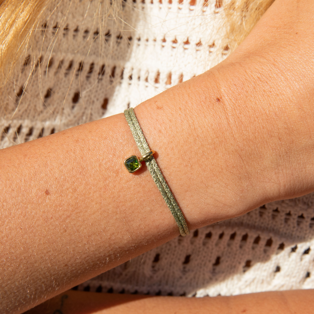 BRACELET CORDON MYA - Pierre de naissance