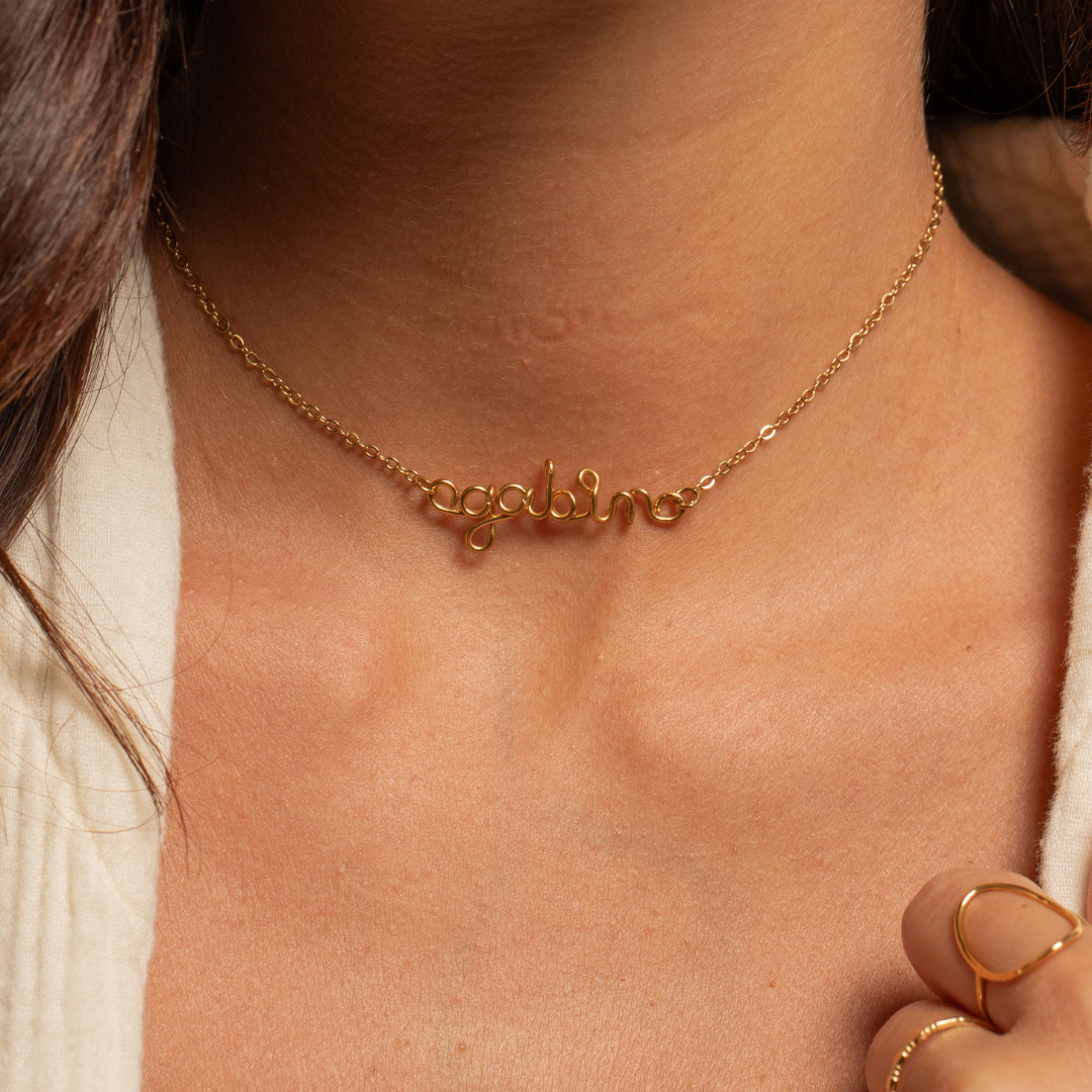 COLLIER FIL PLAQUÉ PERSONNALISÉ