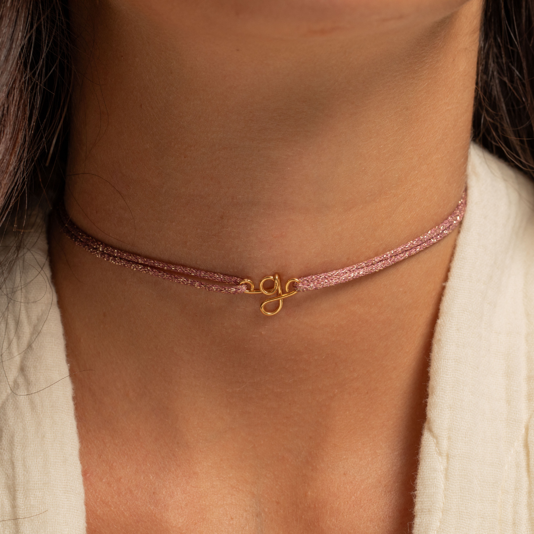 COLLIER CORDON FIL PLAQUÉ INITIALE