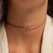 COLLIER CORDON FIL PLAQUÉ INITIALE