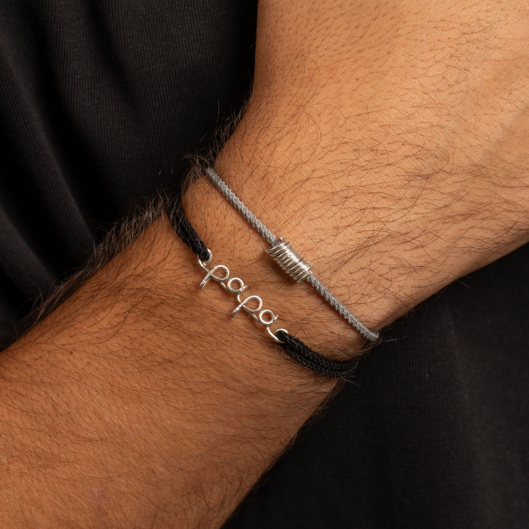 BRACELET CORDON FIL PLAQUÉ PERSONNALISÉ (HOMME)