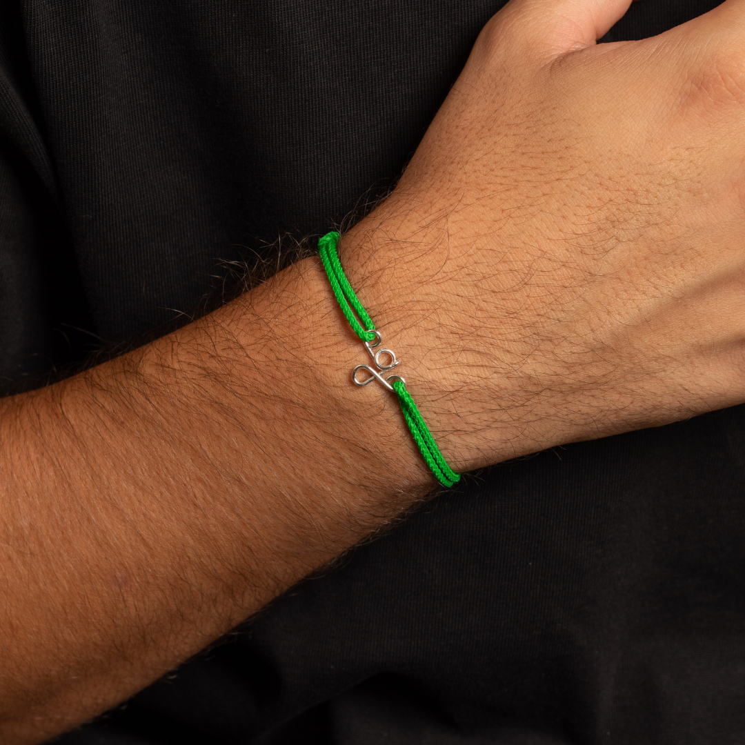 BRACELET CORDON FIL PLAQUÉ INITIALE (HOMME)