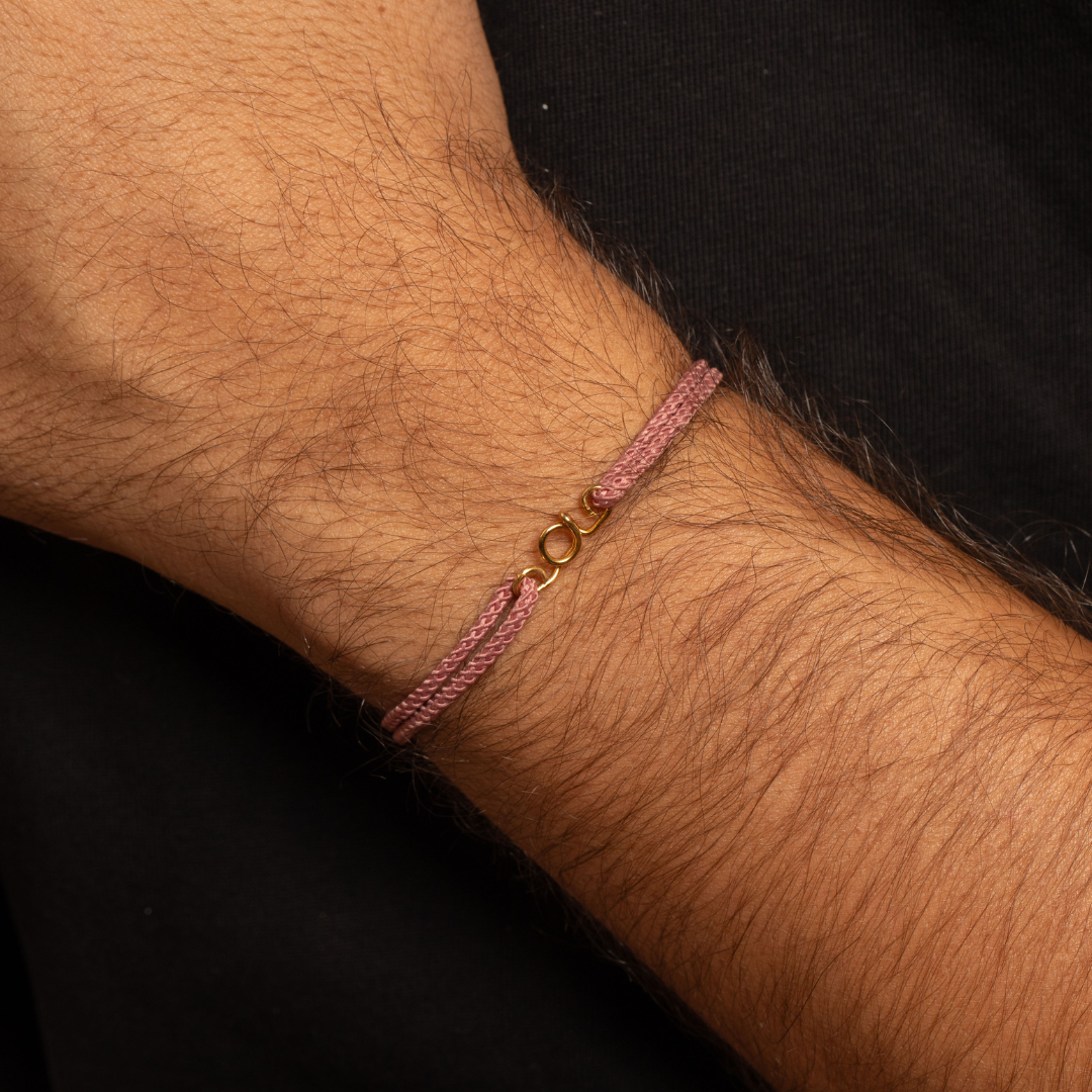 BRACELET CORDON FIL PLAQUÉ INITIALE (HOMME)